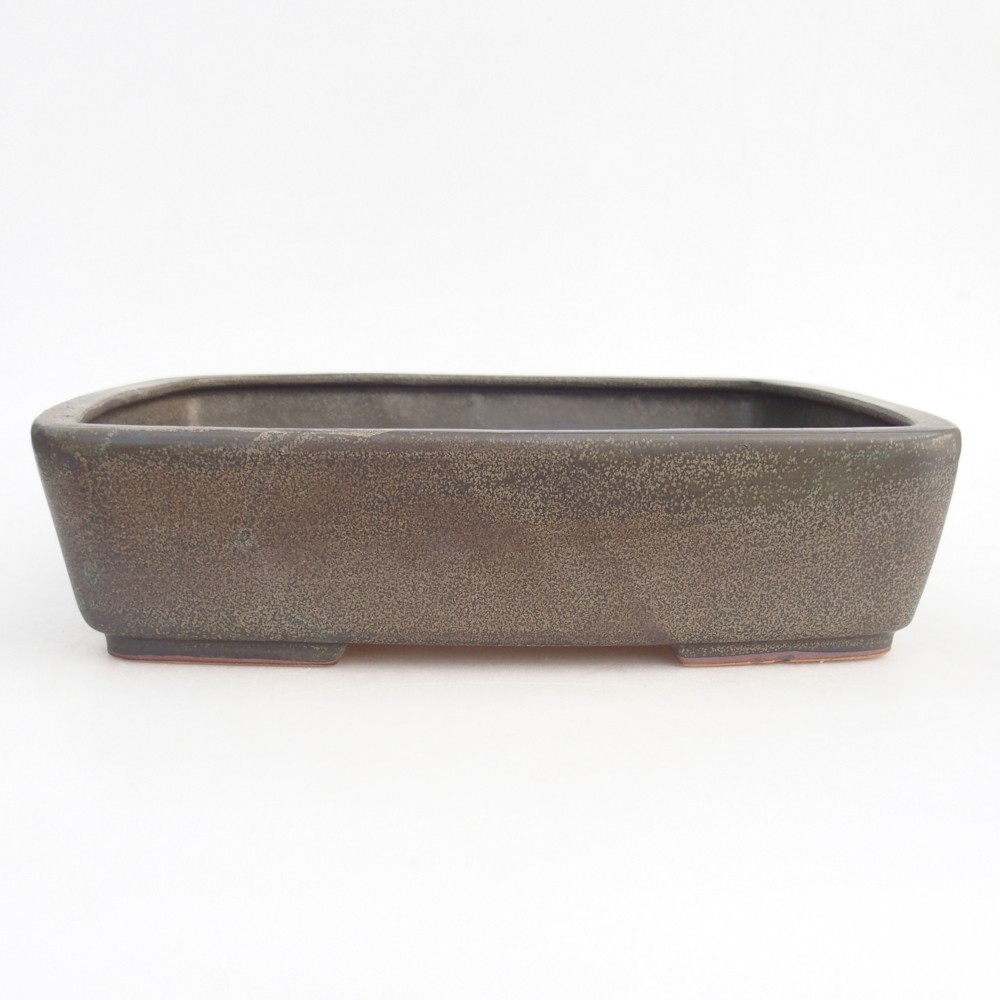 Ceramic bonsai bowl 26,5 x 20,5 x 7 cm, grey