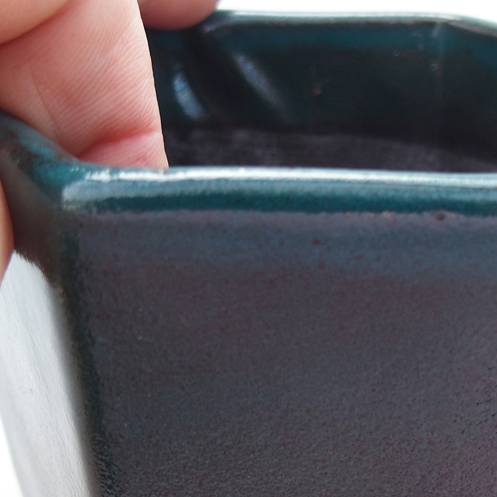 Ceramic bonsai bowl 9 x 9 x 8 cm, green