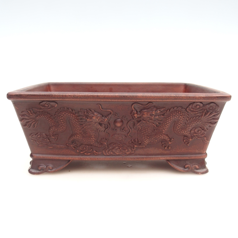 Ceramic bonsai bowl 28 x 20,5 x 11 cm, brown
