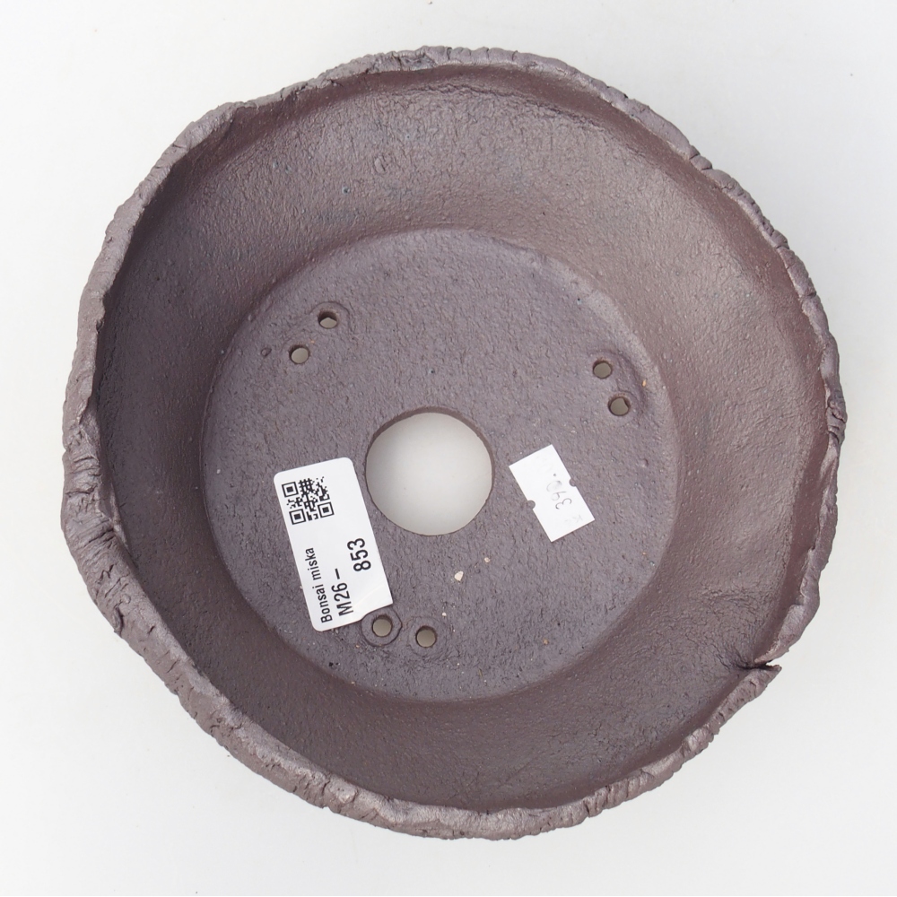 Ceramic bonsai bowl 18 x 17 x 5,5 cm, metal colour