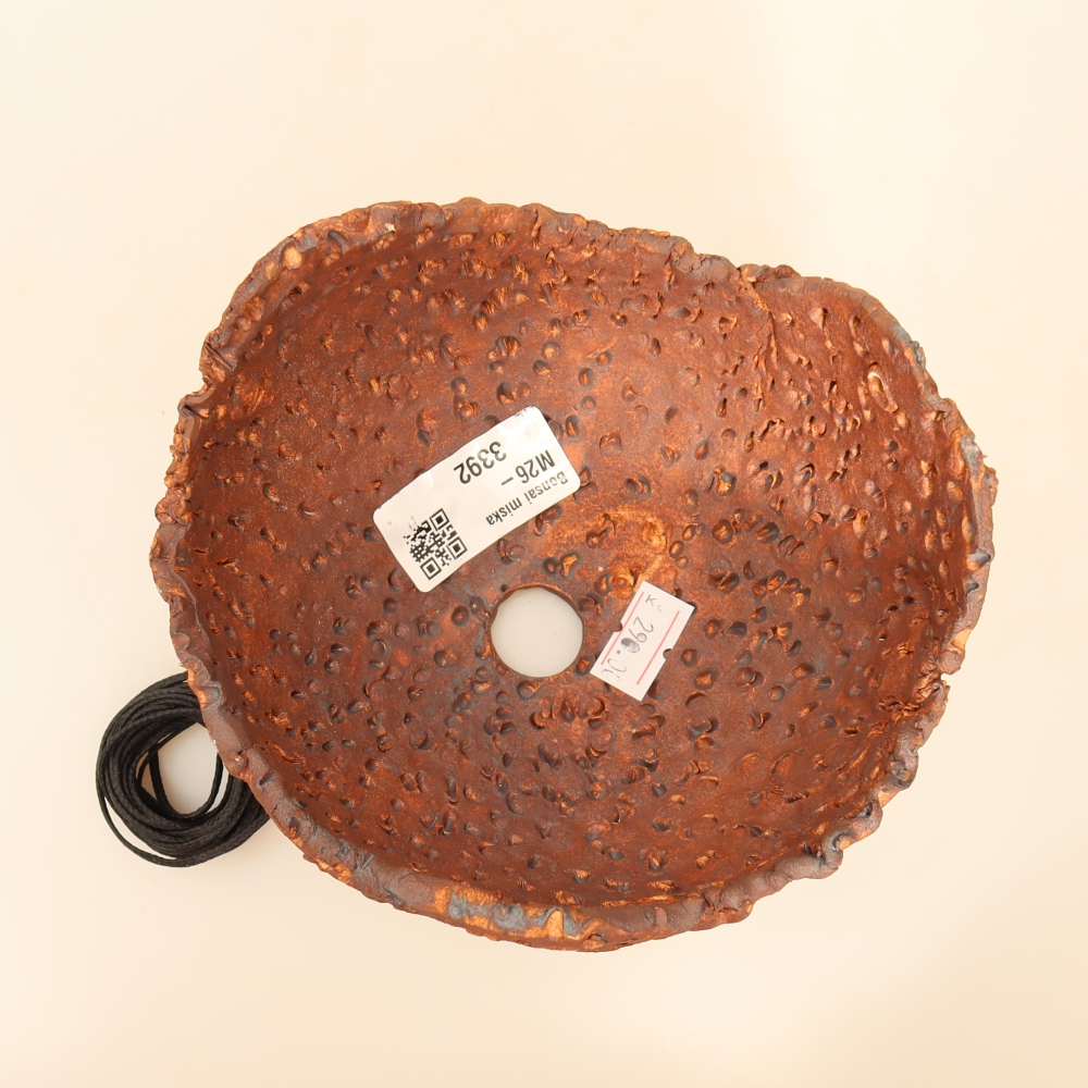 Ceramic Kokedama Pot, 14 x 13 x 9 cm, Brown