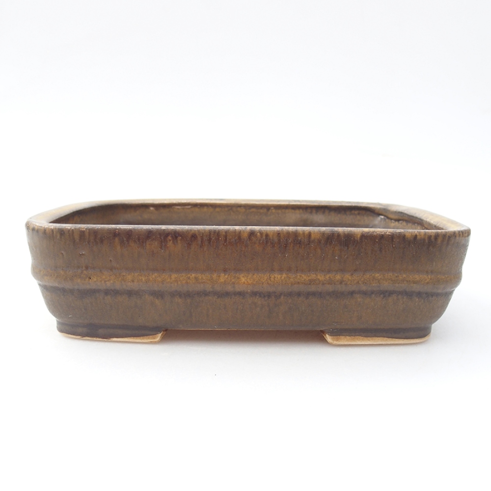 Ceramic bonsai bowl 17,5 x 14 x 4,5 cm, color brown