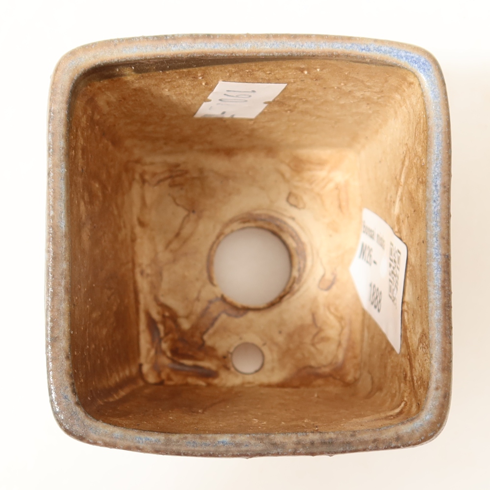 Ceramic bonsai pot, 6.5 x 6.5 x 7 cm, blue