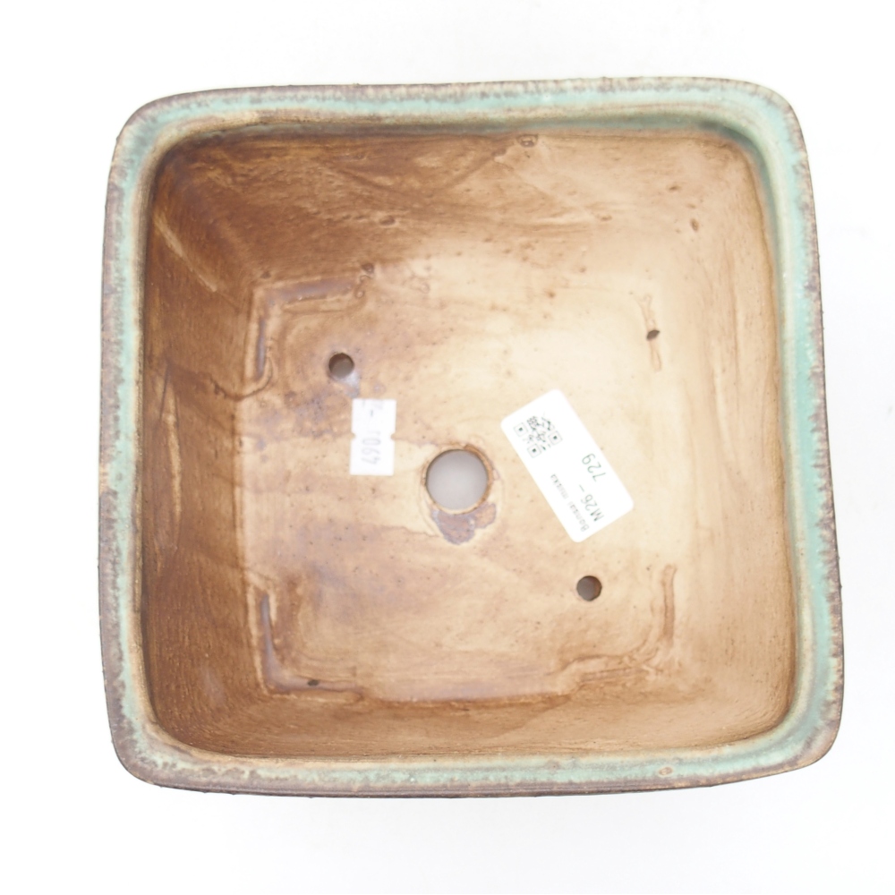 Ceramic bonsai bowl 16 x 16 x 10 cm, green
