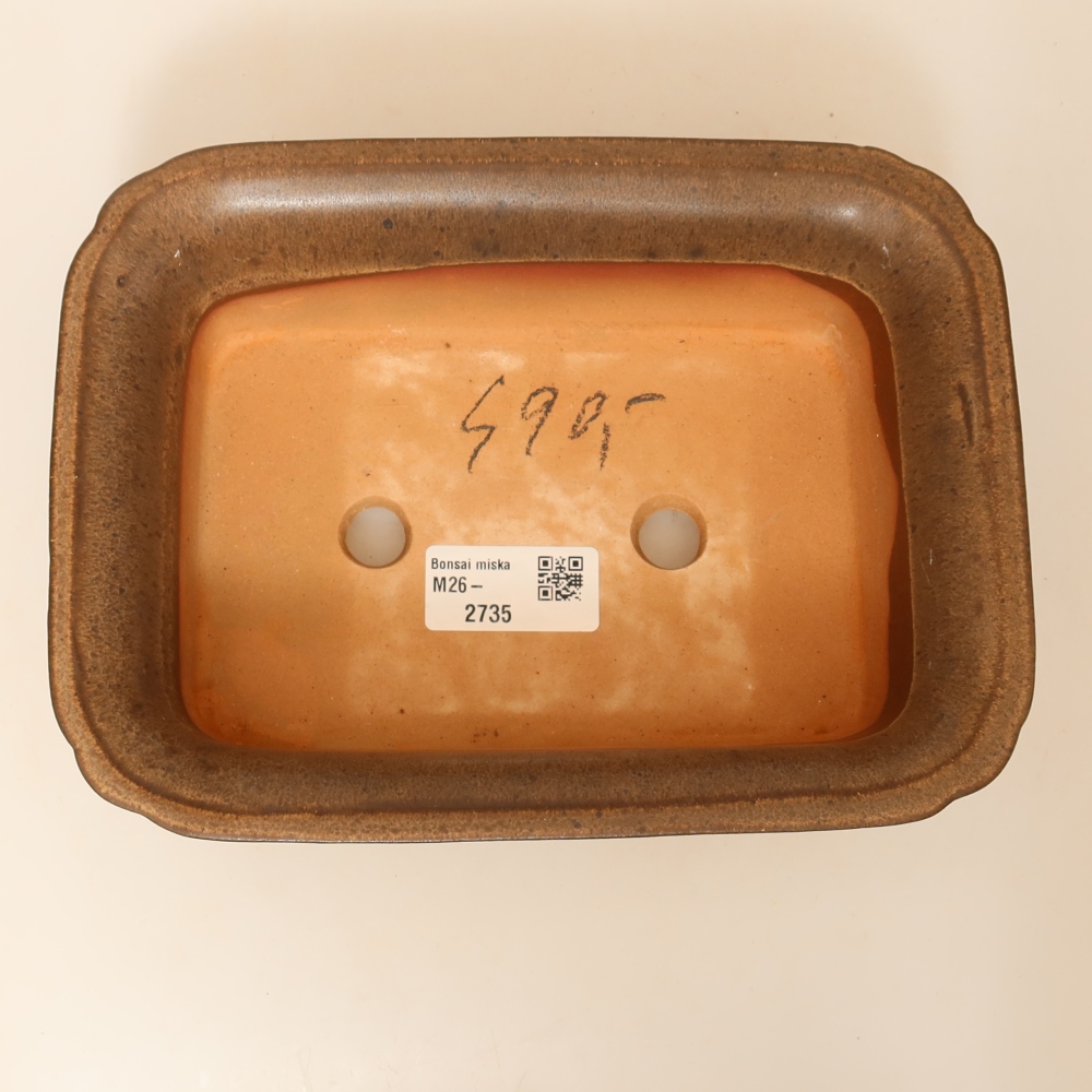 Ceramic Bowl, 20 x 15.5 x 5.5 cm, brown