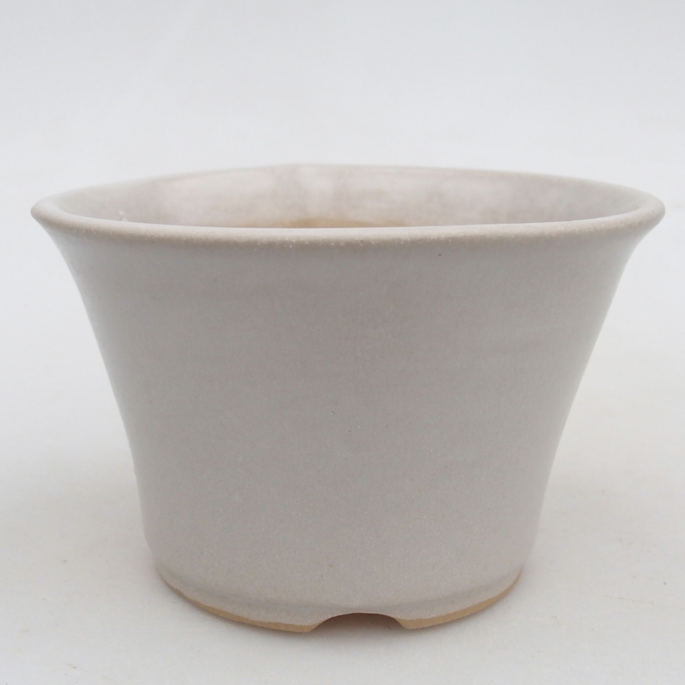 Ceramic bonsai bowl 11 x 11 x 7 cm, white