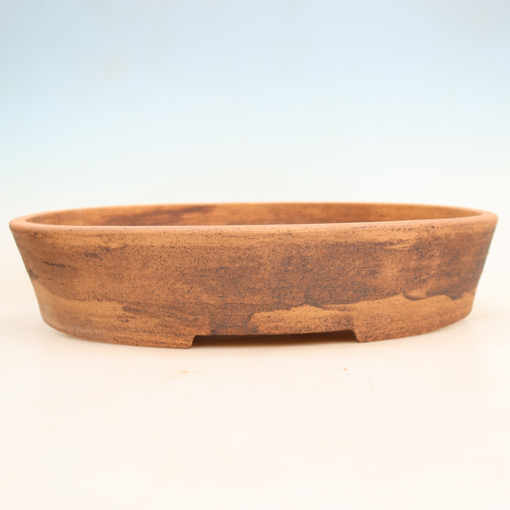 Ceramic bonsai pot, 38 x 30.5 x 7.5 cm, brown