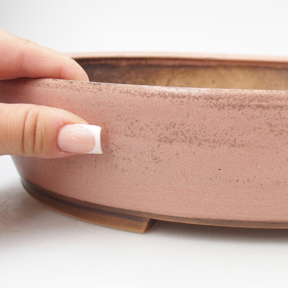Ceramic bonsai bowl 31,5 x 27,5 x 6 cm, pink