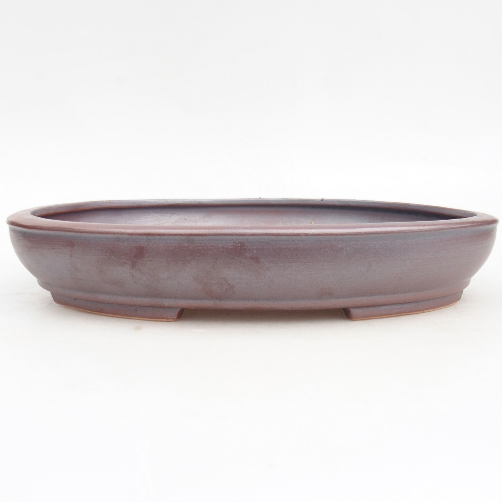 Ceramic bonsai bowl 24,5 x 20 x 4 cm, metal colour