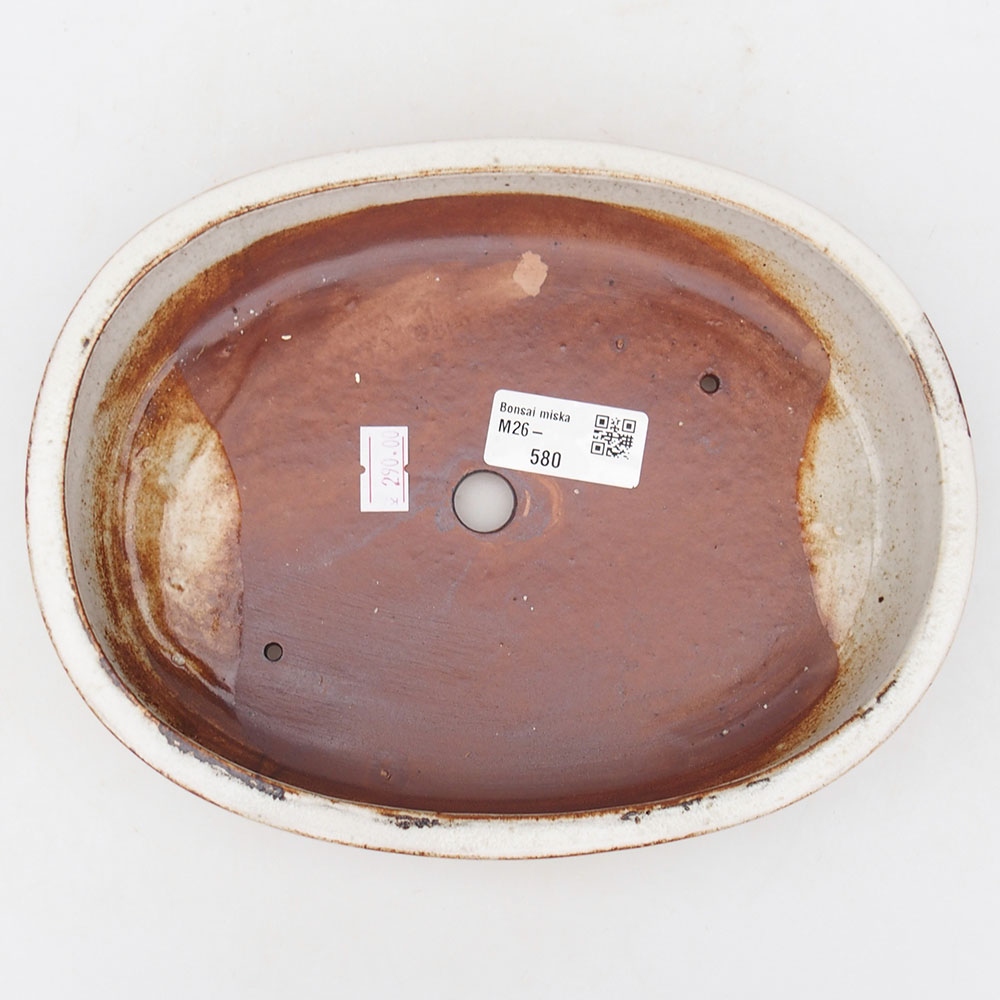 Ceramic bonsai bowl 22 x 17 x 4 cm, white