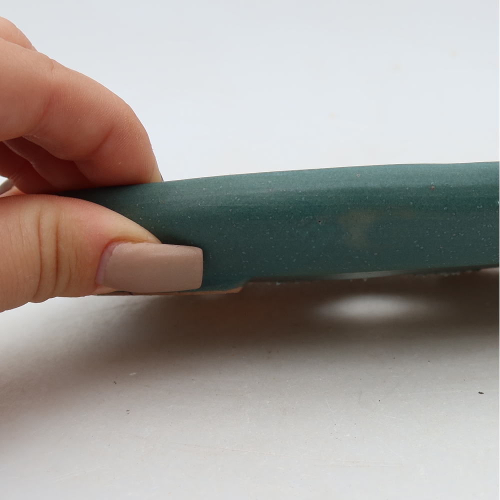 Ceramic bonsai pot, 17 x 12 x 2.5 cm, blue