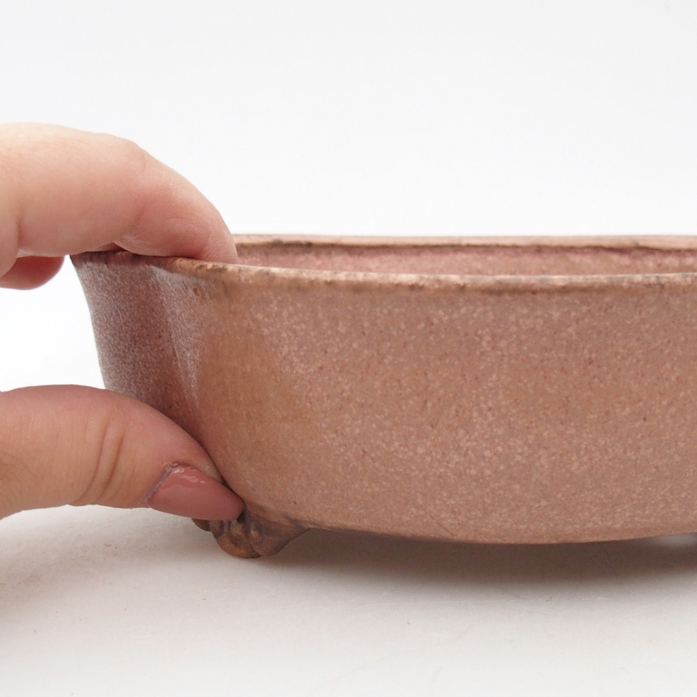 Ceramic bonsai bowl 17 x 15,5 x 5,5 cm, pink
