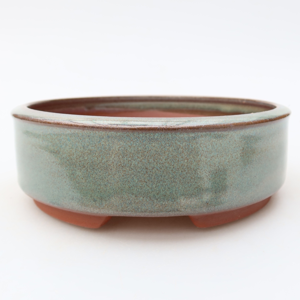 Ceramic bonsai bowl 15 x 15 x 5 cm, green