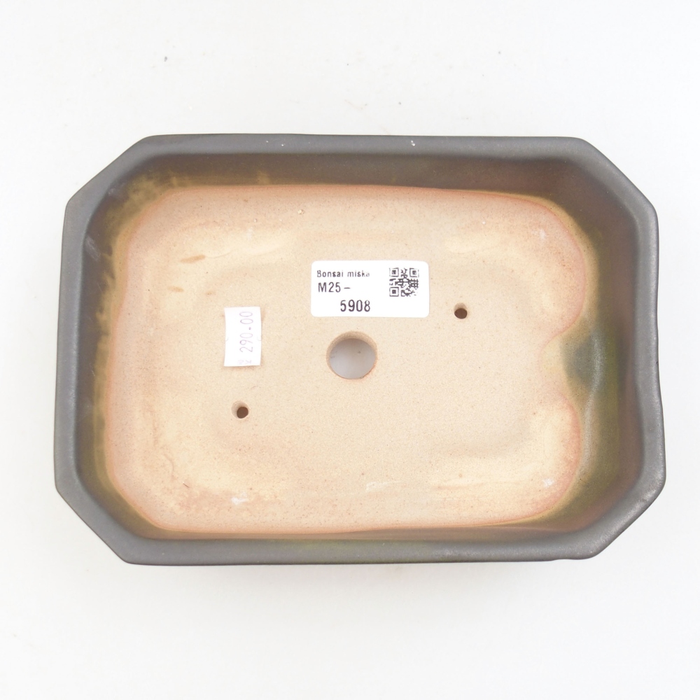 Ceramic bonsai bowl 19 x 13,5 x 4,5 cm, color gray