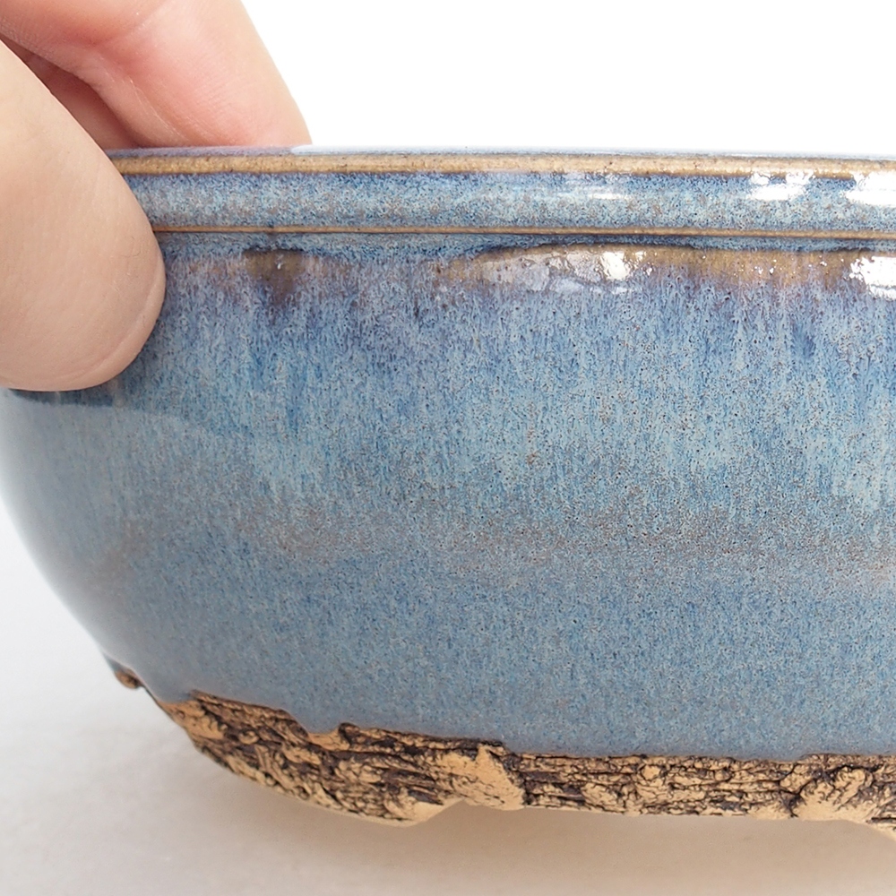 Ceramic bonsai bowl 19 x 19 x 7 cm, colour blue