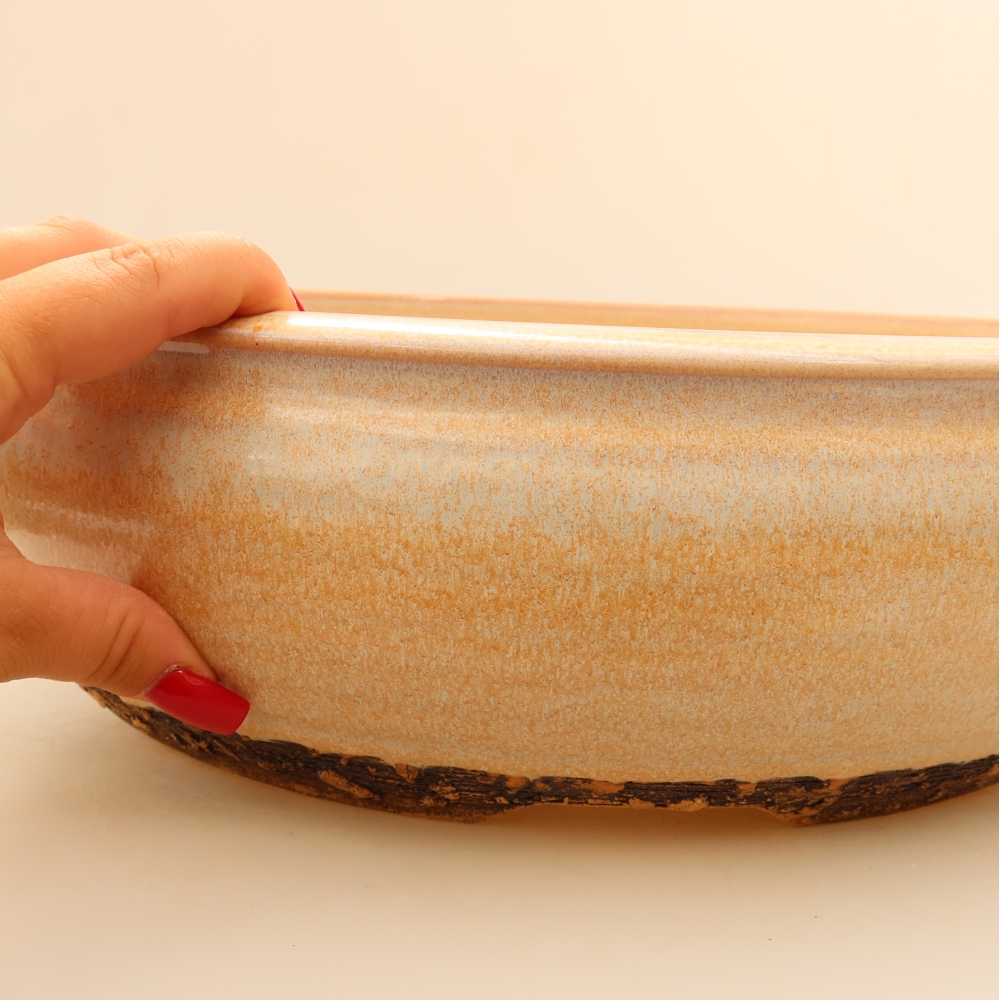 Ceramic bonsai pot, 35 x 35 x 11 cm, beige - IN-STORE PICKUP ONLY or pallet shipping