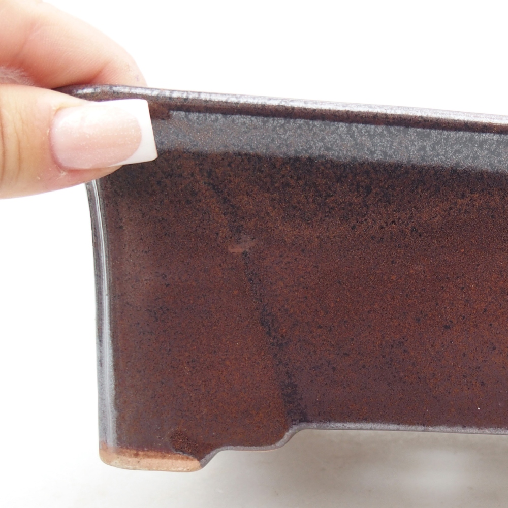 Ceramic bonsai bowl 18 x 14 x 7 cm, brown