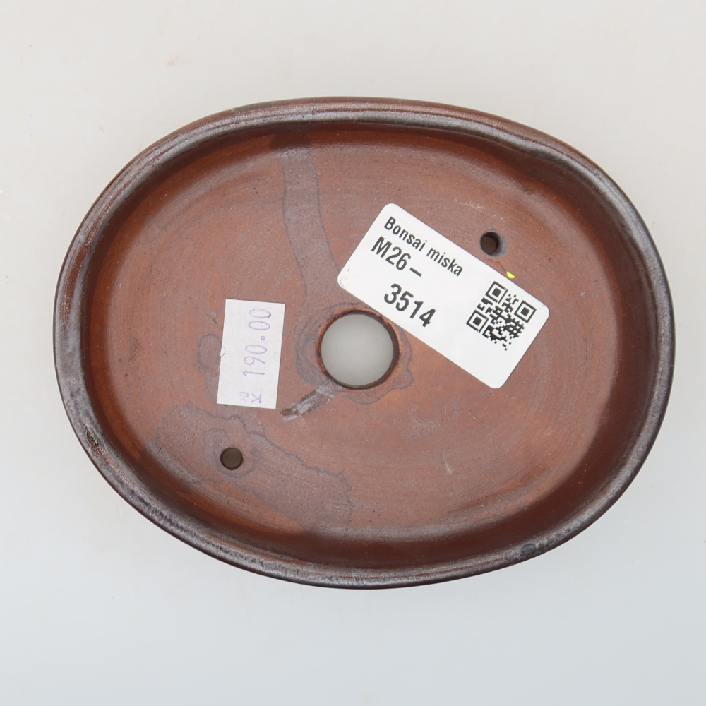 Ceramic bonsai bowl 12 x 9,5 x 2,5 cm, brown
