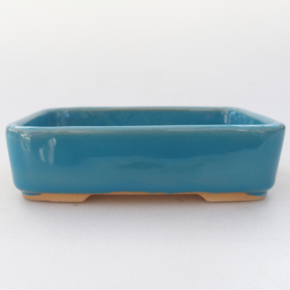 Ceramic bonsai bowl 13 x 9,5 x 3,5 cm, colour blue