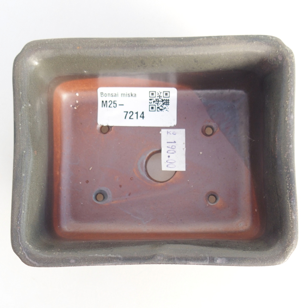 Ceramic bonsai bowl 12 x 9,5 x 5 cm, grey