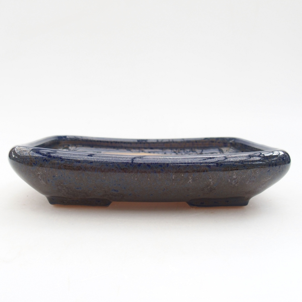 Ceramic bonsai bowl 17 x 14 x 3,5 cm, color blue