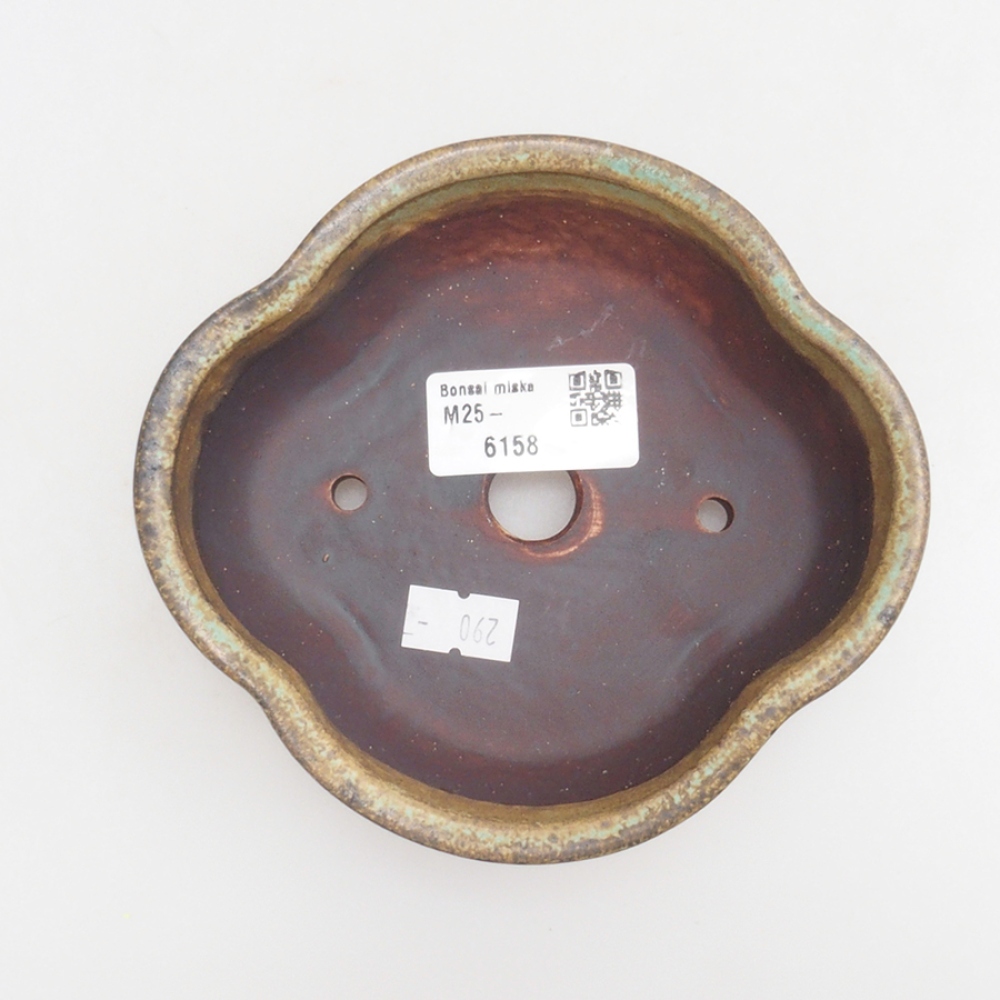 Ceramic bonsai bowl 13 x 12,5 x 5 cm, color green
