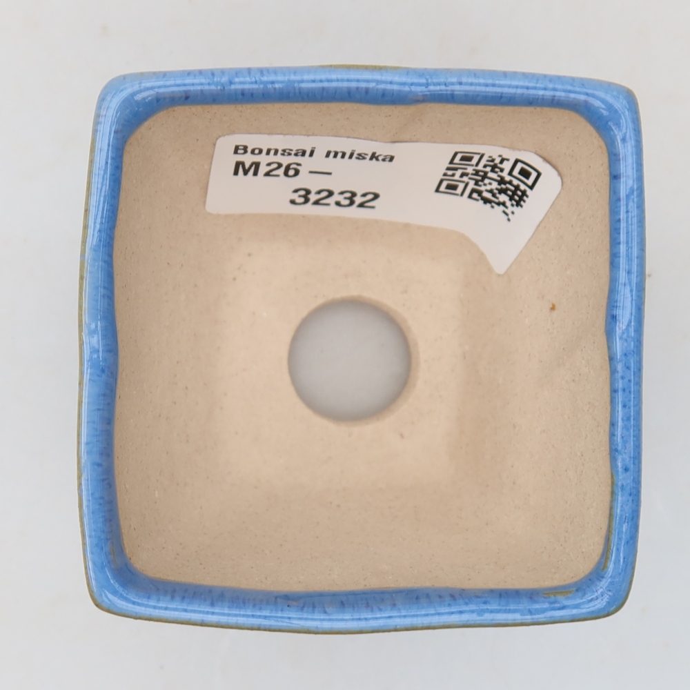Ceramic bonsai pot, 5.5 x 5.5 x 4.5 cm, blue