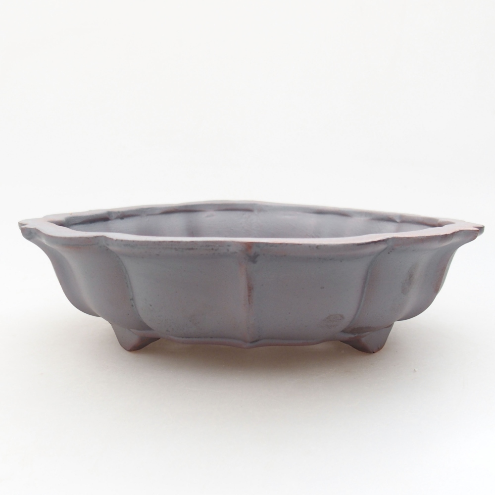 Ceramic bonsai bowl 18 x 18 x 5 cm, color metallic
