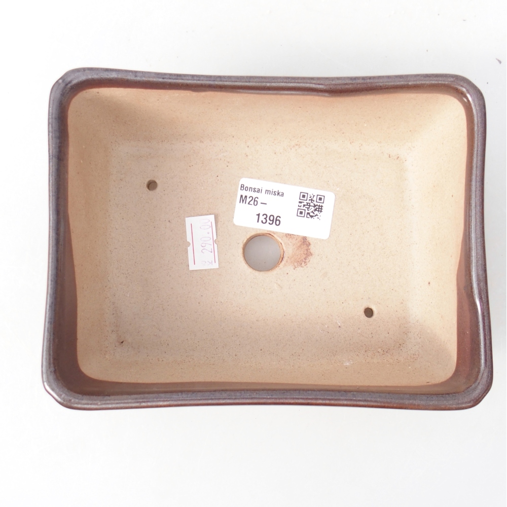 Ceramic bonsai bowl 15,5 x 11,5 x 6 cm, brown