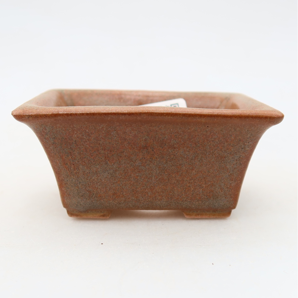 Ceramic bonsai pot, 8.5 x 6 x 4 cm, brown