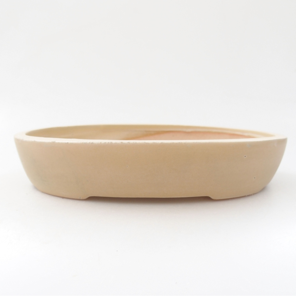 Ceramic bonsai bowl 22 x 16,5 x 4 cm, color beige