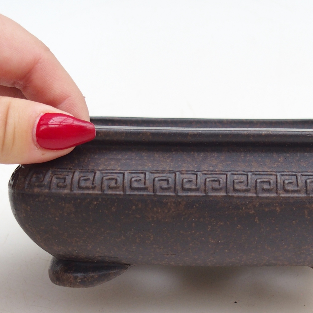 Ceramic bonsai bowl 14,5 x 10 x 5,5 cm, colour brownish ochre