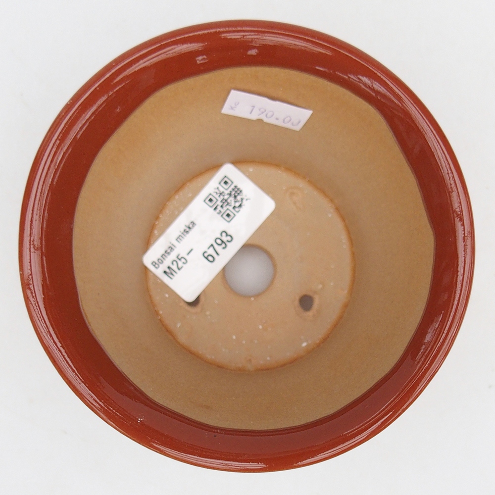 Ceramic bonsai bowl 11 x 11 x 7 cm, brown