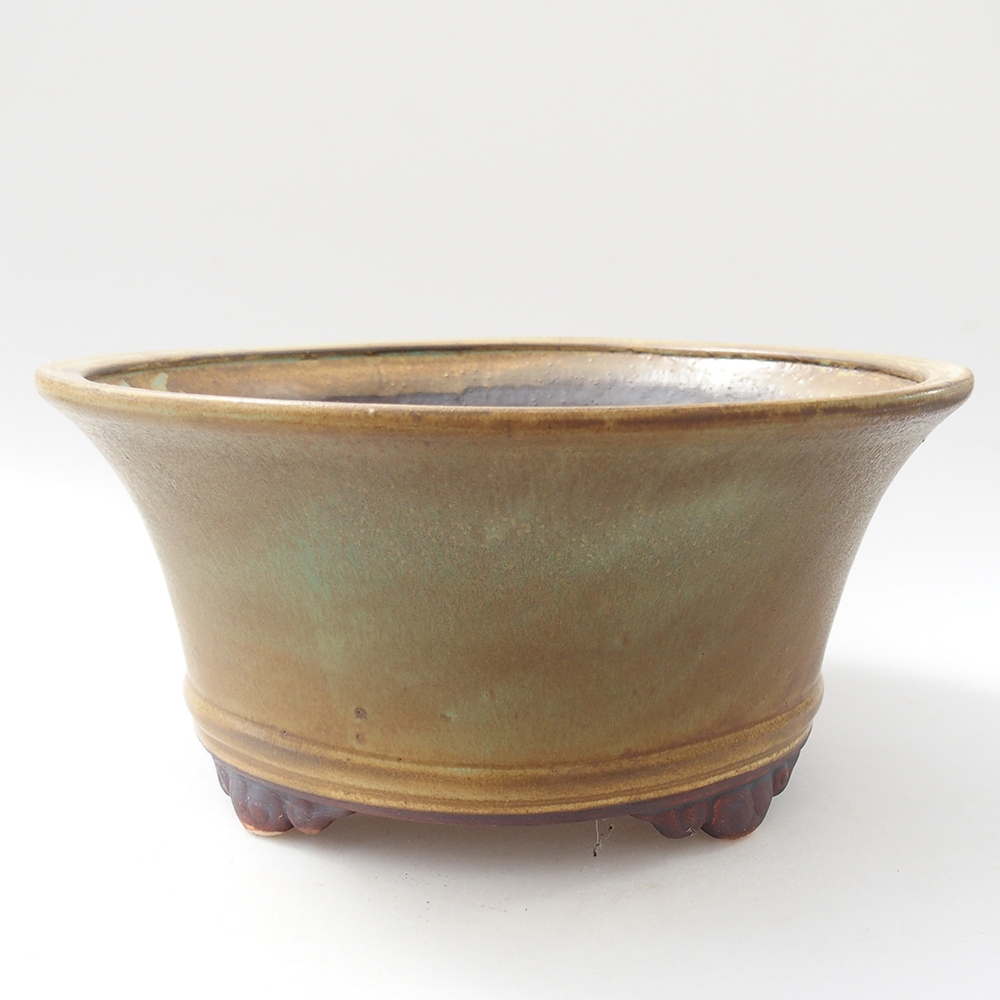 Ceramic bonsai bowl 24 x 24 x 11,5 cm, green