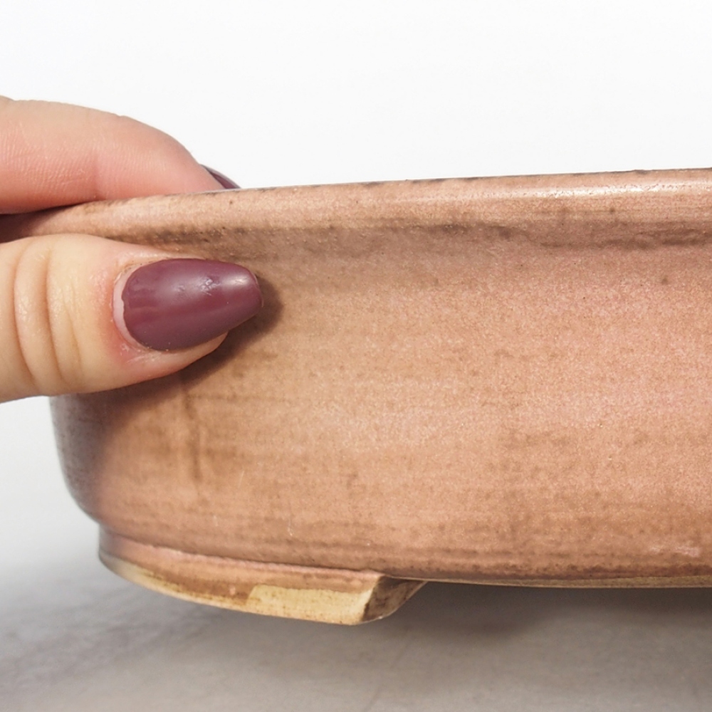 Ceramic bonsai bowl 28 x 24 x 6 cm, color pink