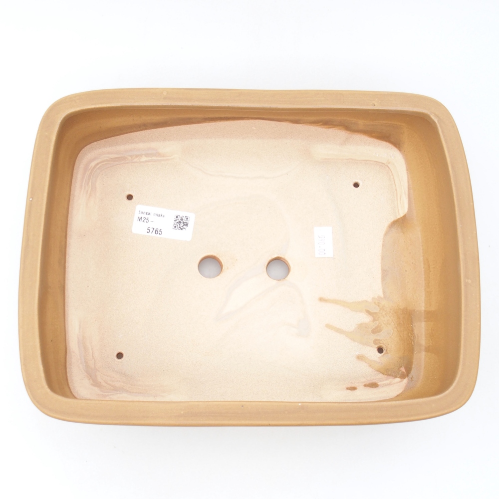 Ceramic bonsai bowl 27 x 20,5 x 7 cm, color beige