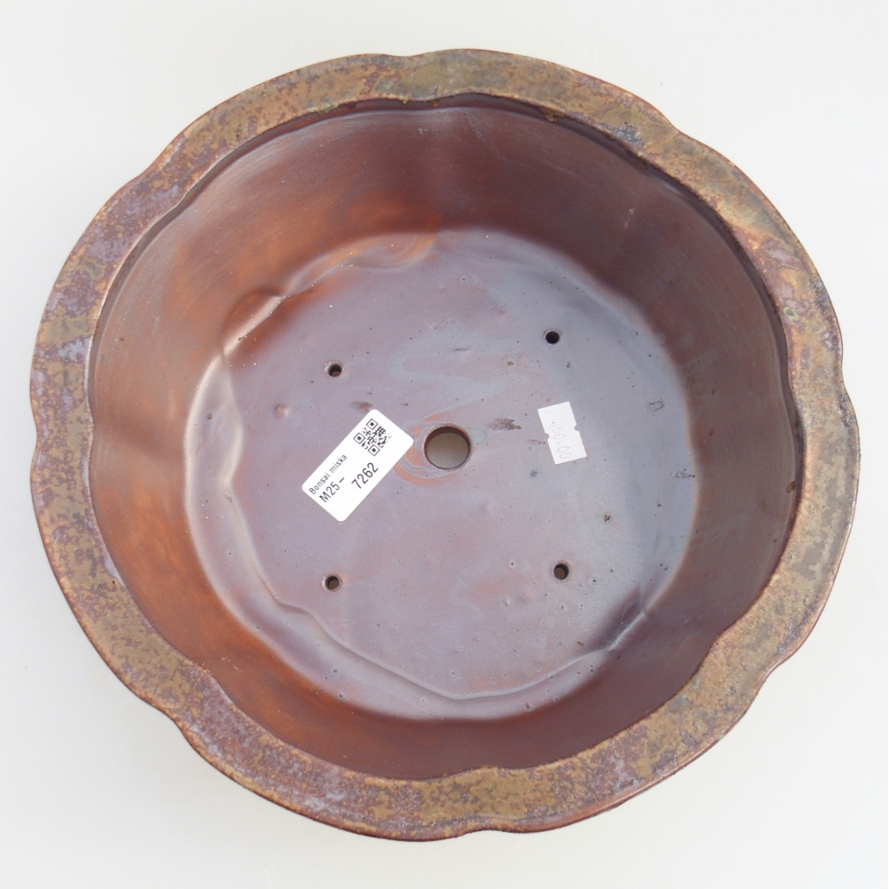 Ceramic bonsai bowl 27 x 27 x 8 cm, brown