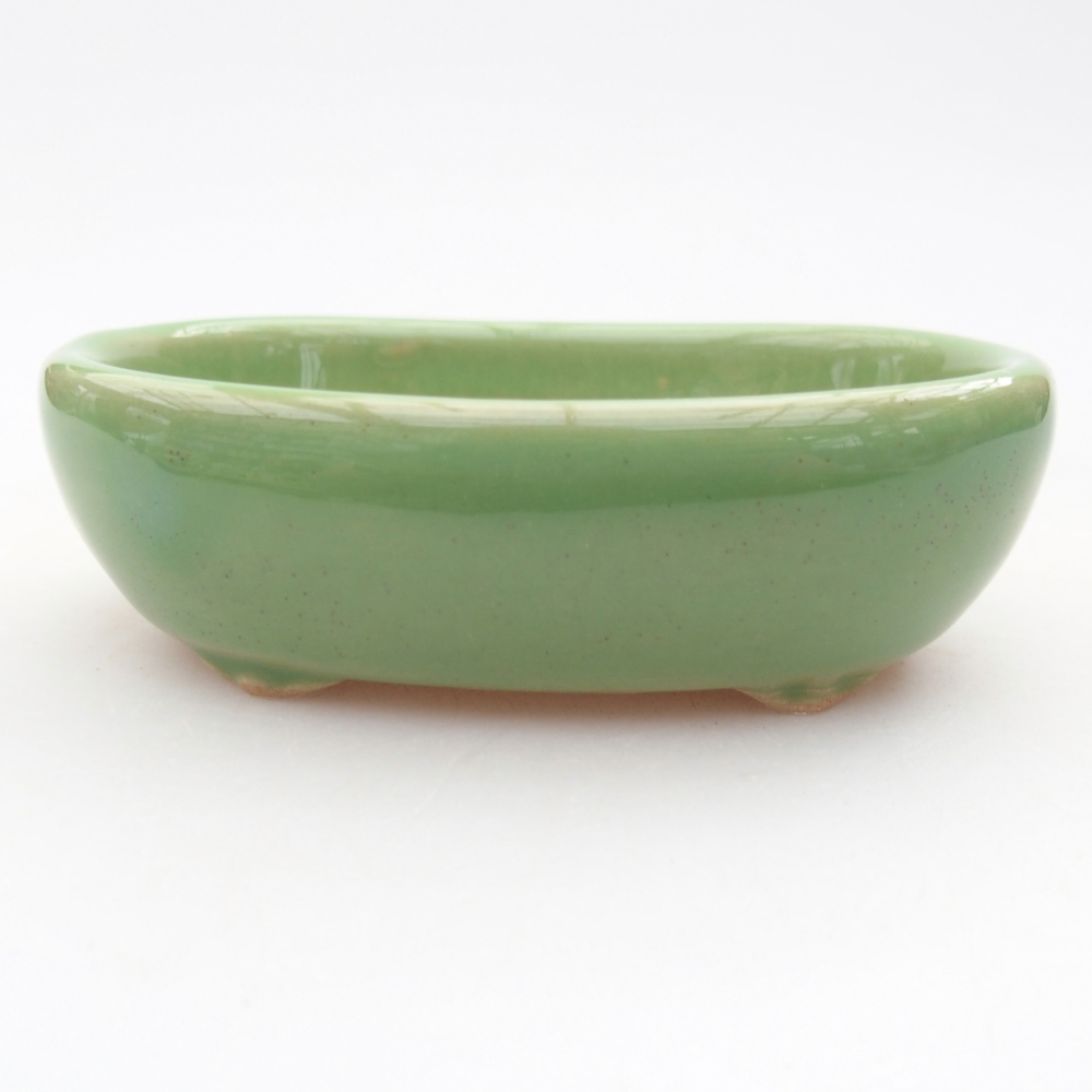 Ceramic bonsai bowl 9 x 6,5 x 3 cm, green