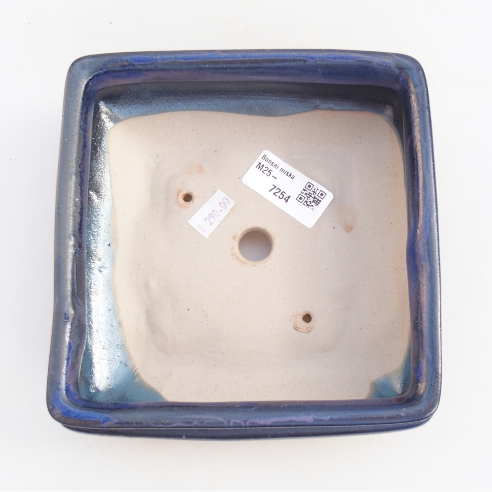 Ceramic bonsai bowl 15,5 x 15,5 x 6 cm, colour blue