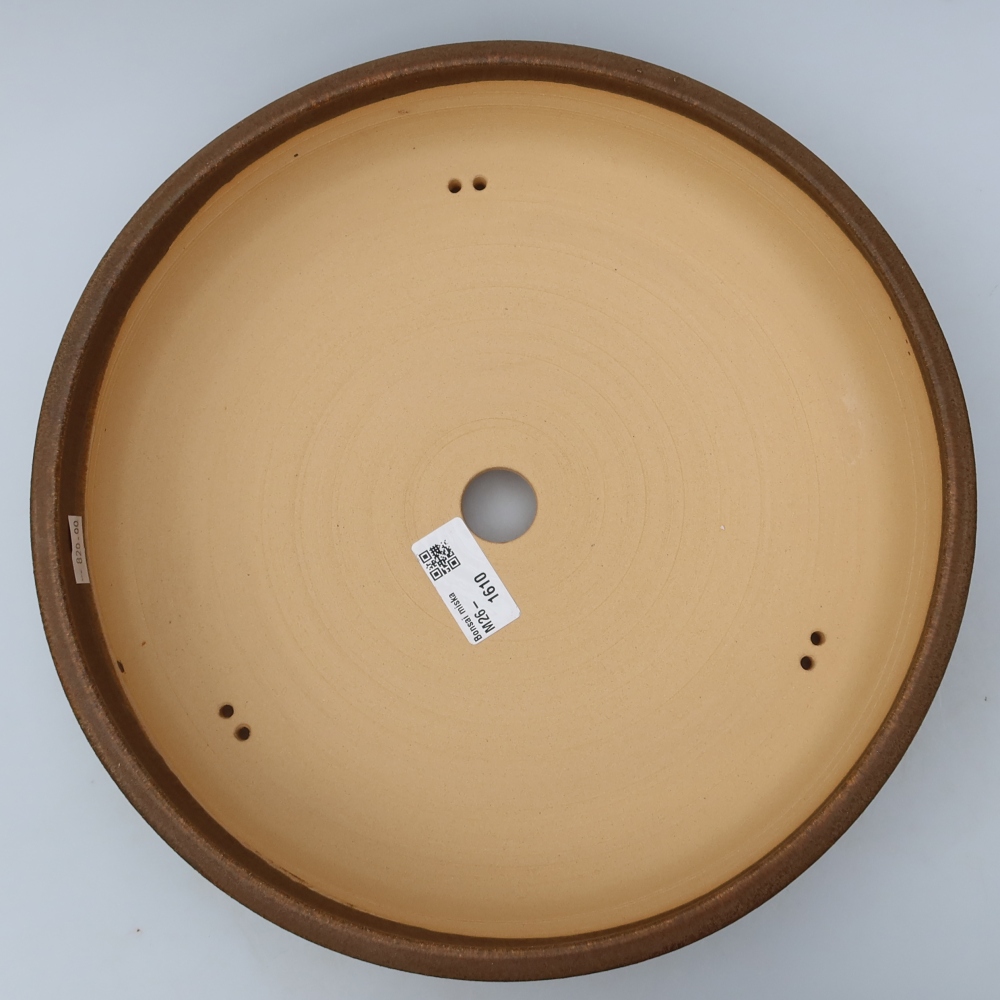 Ceramic bonsai pot, 29 x 29 x 6.5 cm, brown
