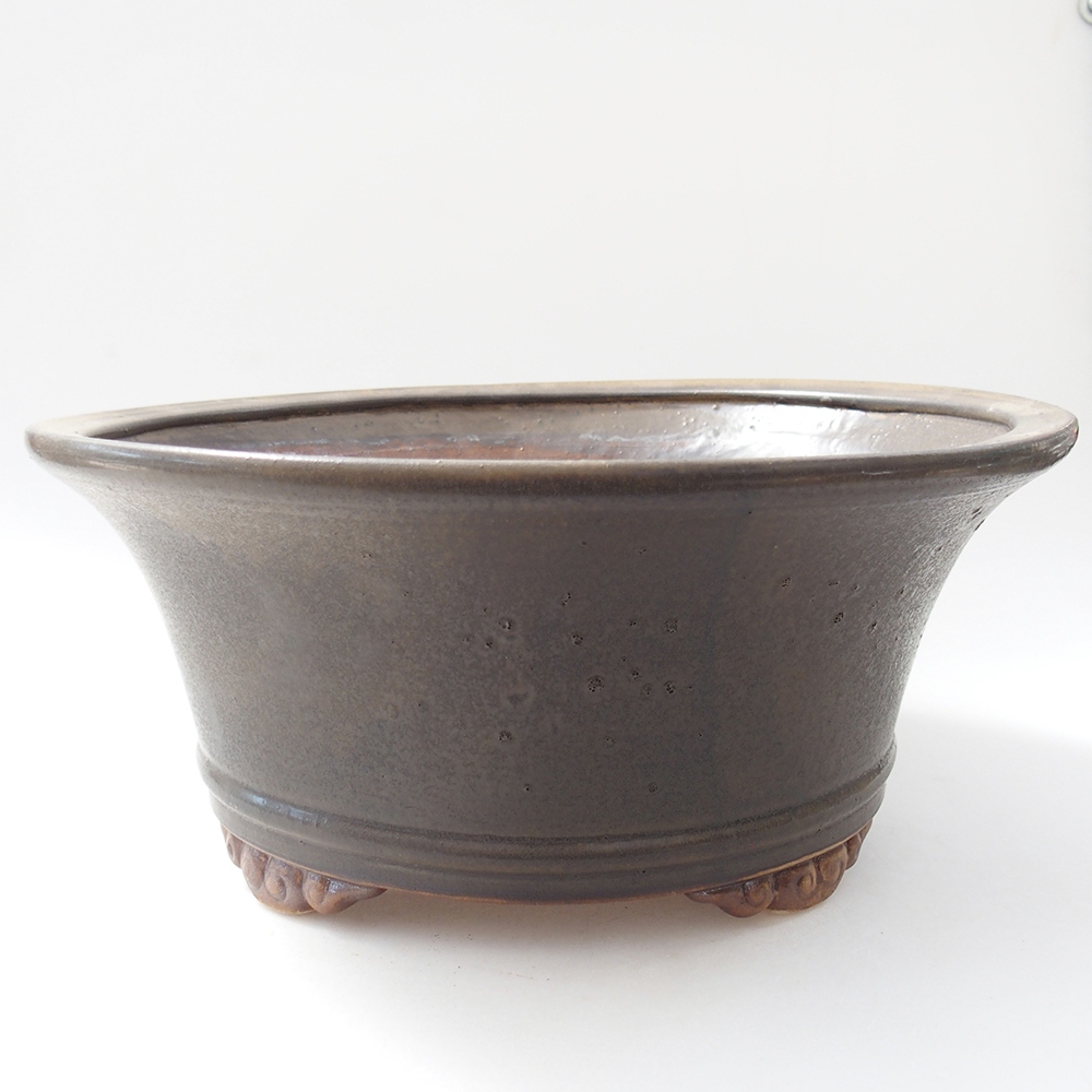 Ceramic bonsai bowl 29 x 29 x 12 cm, brown