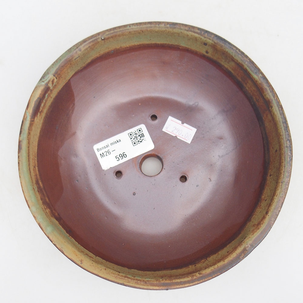 Ceramic bonsai bowl 17,5 x 17,5 x 4,5 cm, green