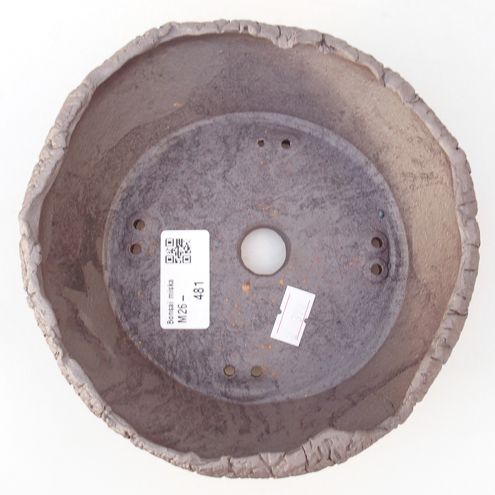 Ceramic bonsai bowl 16 x 16 x 5 cm, metal colour