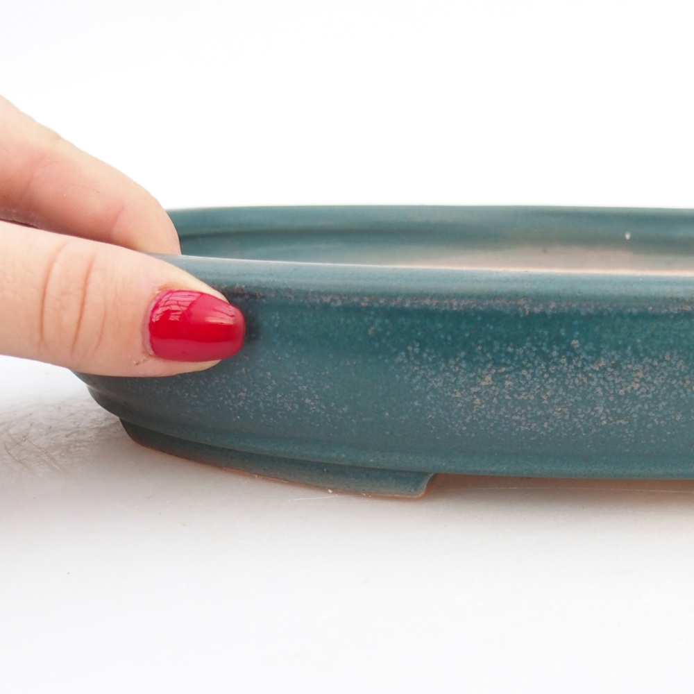 Ceramic bonsai bowl 24 x 20 x 4 cm, colour blue