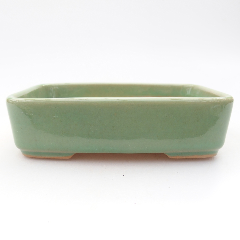Ceramic bonsai bowl 12,5 x 9 x 3,5 cm, green
