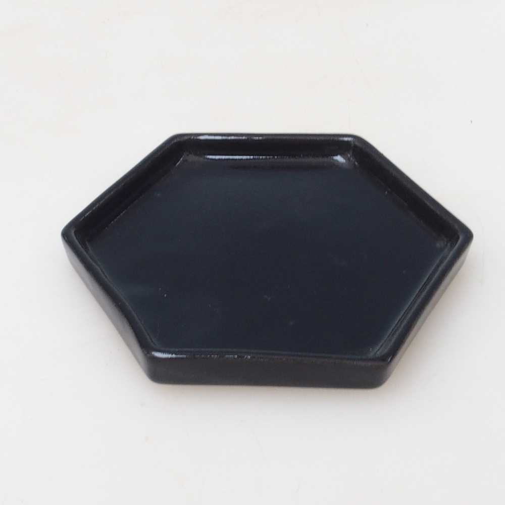 Bonsai bowl hexagon D3 - 11 x 9.5 x 1 cm - black