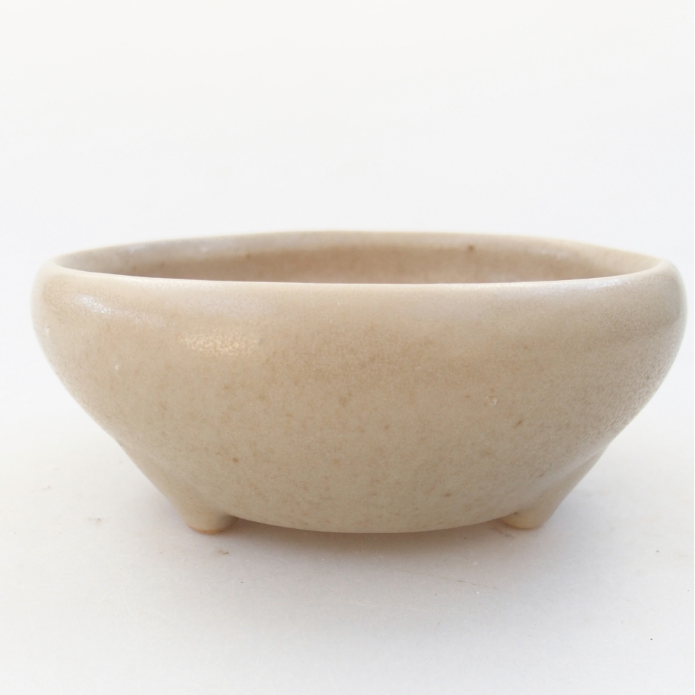 Ceramic bonsai bowl 10 x 10 x 5 cm, colour beige