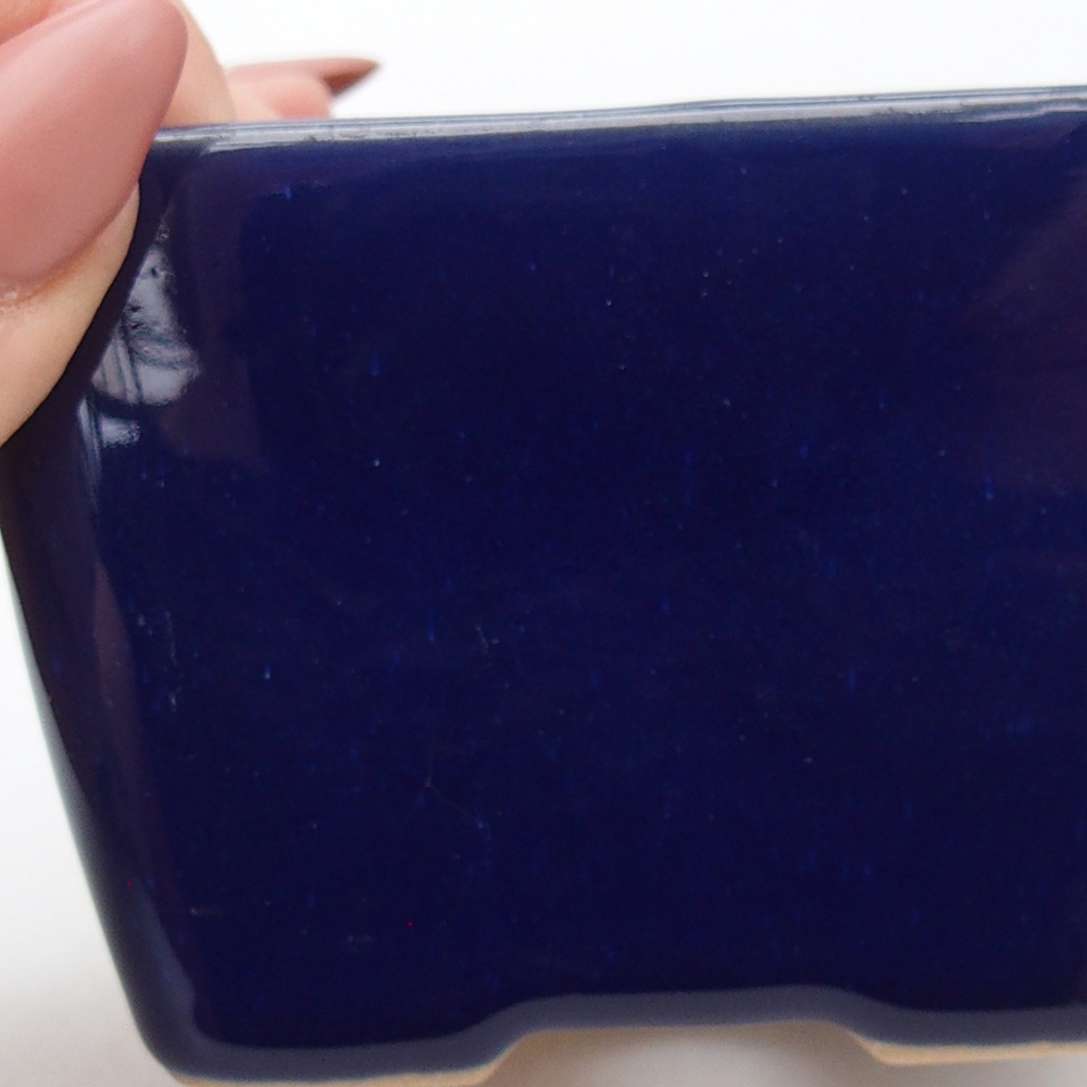 Ceramic bonsai bowl 8,5 x 8,5 x 6 cm, colour blue