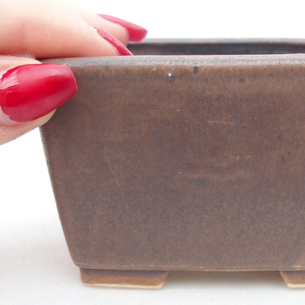 Ceramic bonsai bowl 8,5 x 8,5 x 5,5 cm, brown