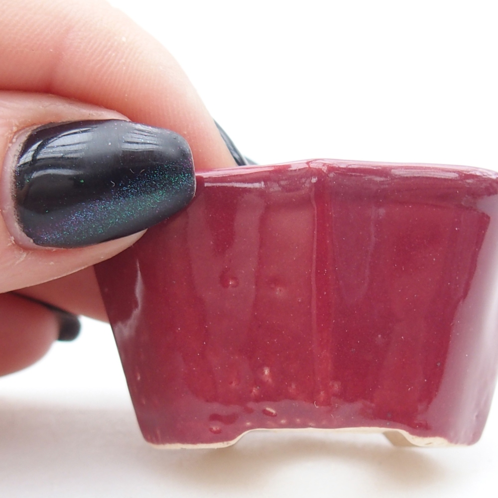 Mini bonsai bowl 4,5 x 3 x 2,5 cm, colour burgundy